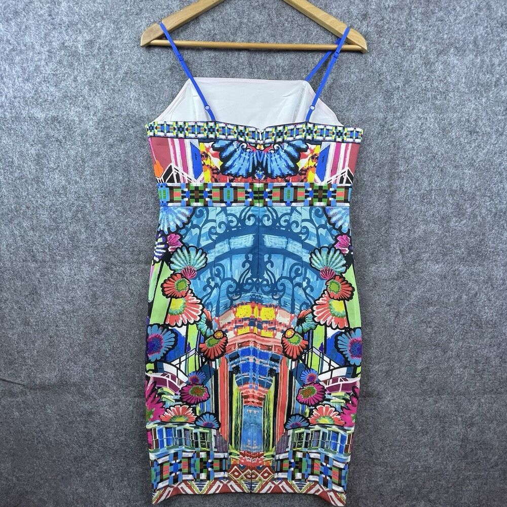 Anthropologie Champagne & Strawberry‎ Dress Large Maximalist Bright Wearable Art - Picture 2 of 7